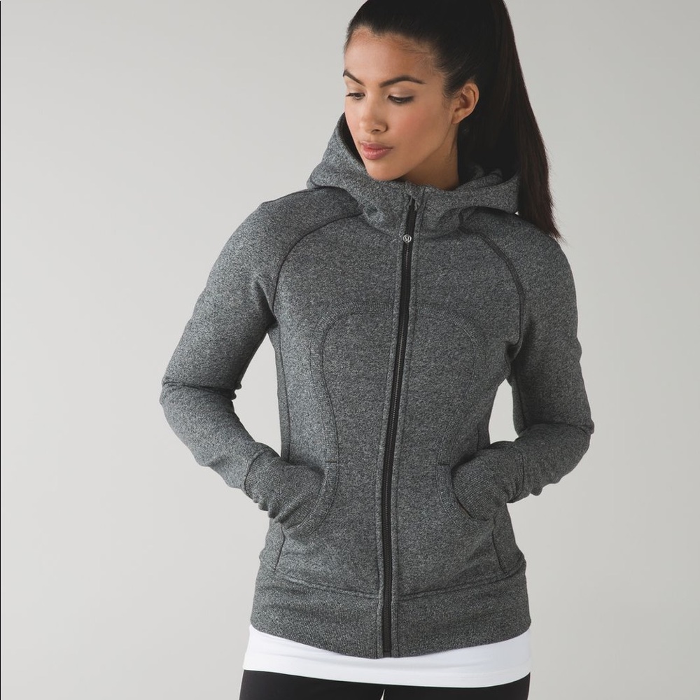 Lululemon Women's Classic Fit Scuba Full-Zip Hoodie - Grey/Heathered Black
